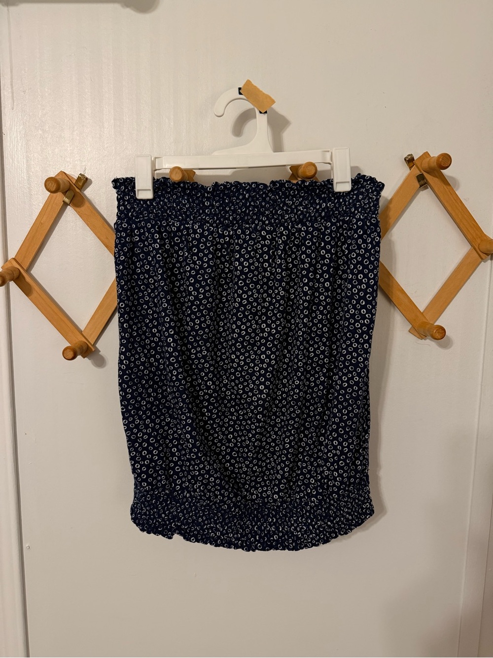 Anthropologie Women’s Navy Tube Top with White Dot Print (New with Tags)